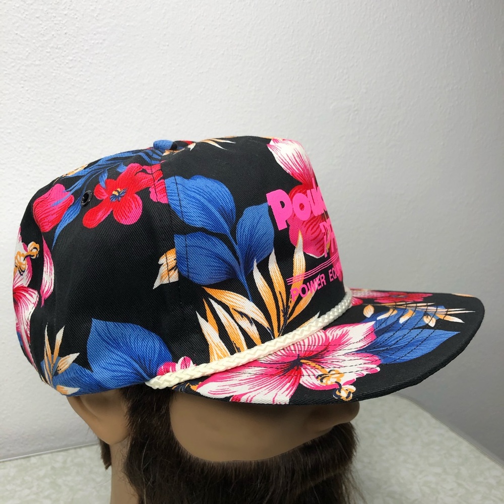 Vintage Poulan Pro Power Equipment Floral SnapBack Hat - Picture 3 of 12